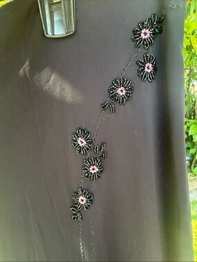 Blumarine Vintage Italian Y2K tulip hem black skirt beaded detail on side